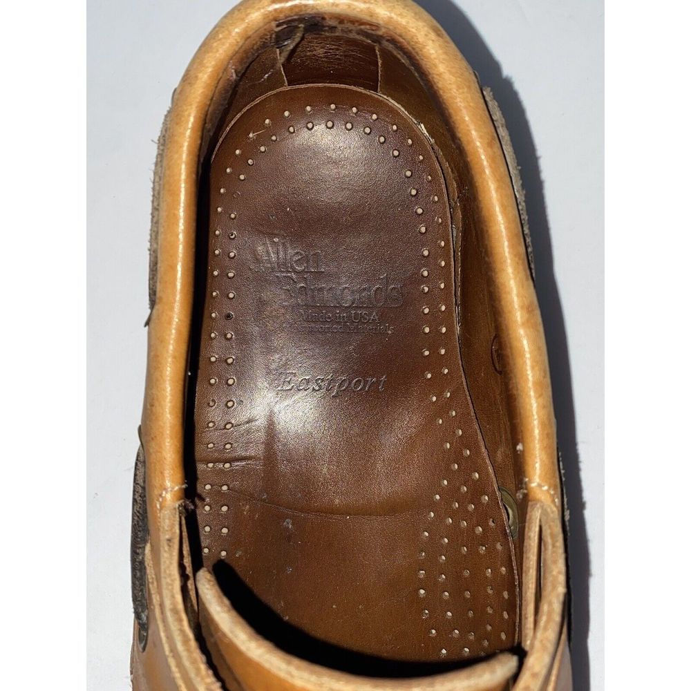 Allen Edmonds Eastport Leather Casual Boat Shoes Slip On Lace Up Tan Men’s 8.5 D - Picture 5 of 15
